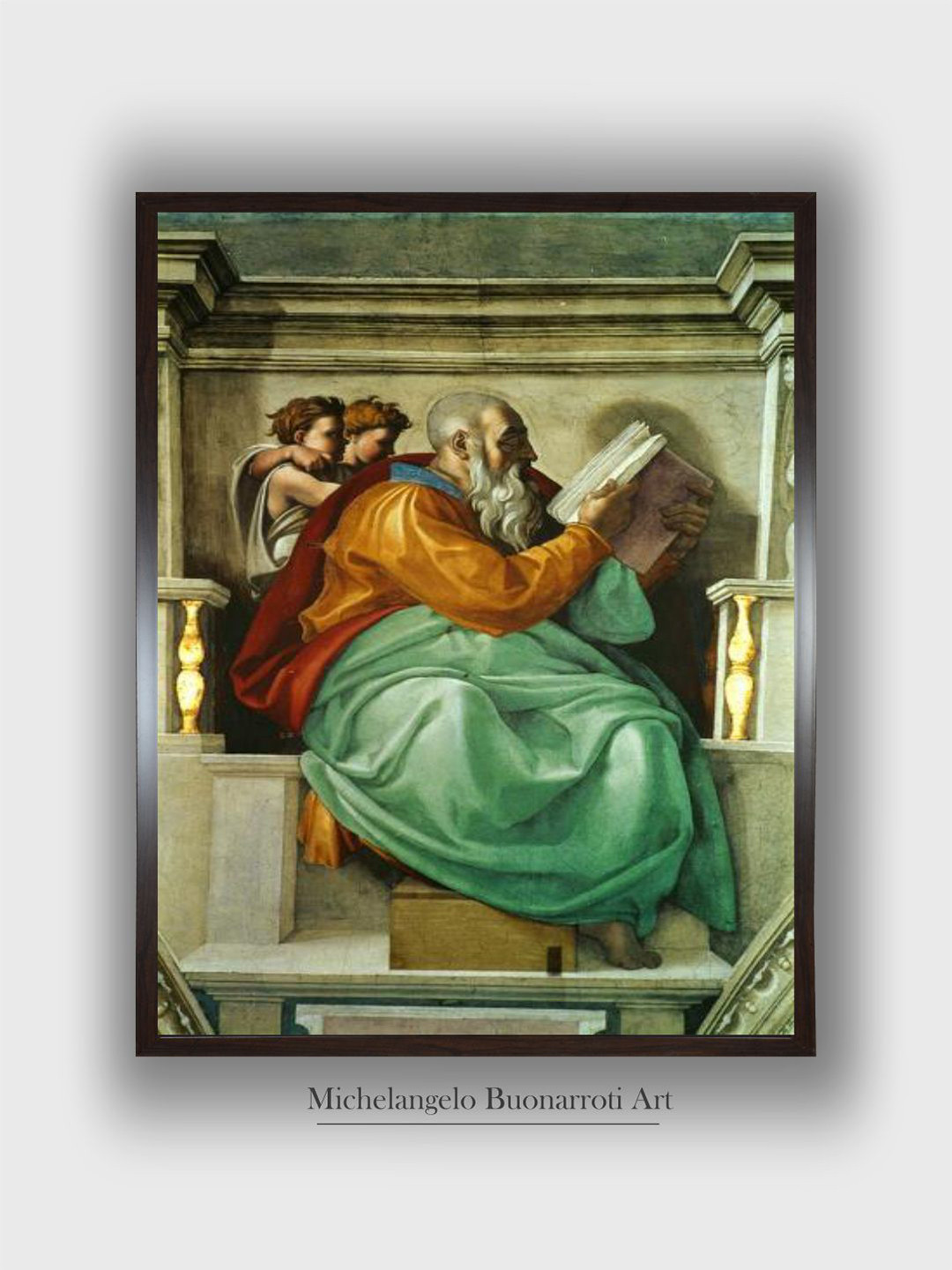 The Art House Black & Red The Sistine Chapel Wooden Framed Canvas Painting Wall Art