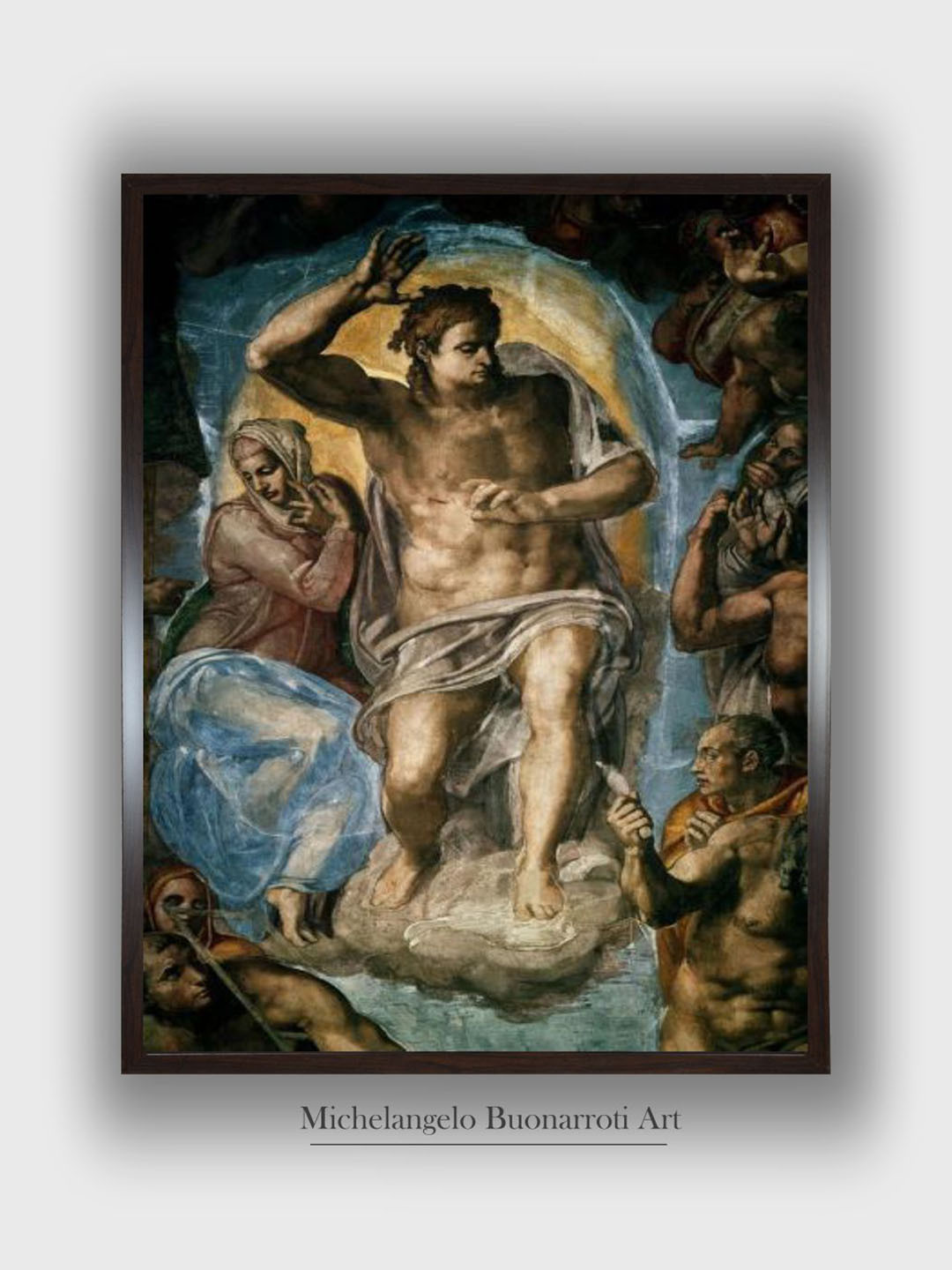 The Art House Brown & Blue The Last Judgment Wooden Framed Painting Wall Art