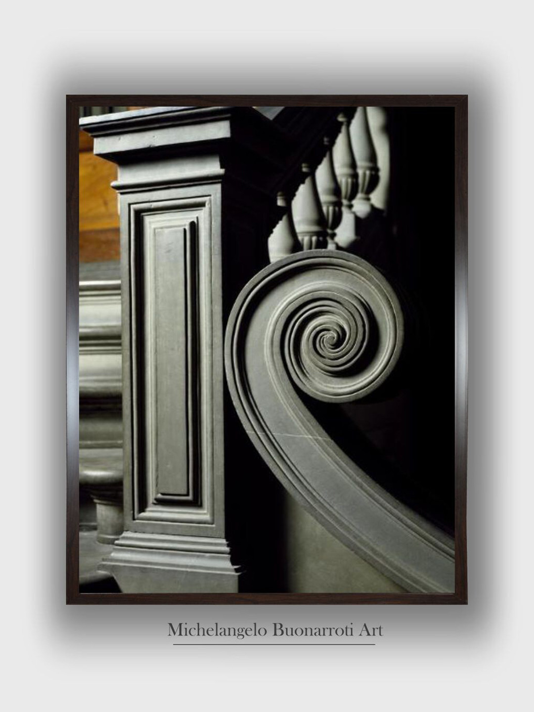 The Art House Black & White Laurentian Library Wooden Framed Painting Wall Art