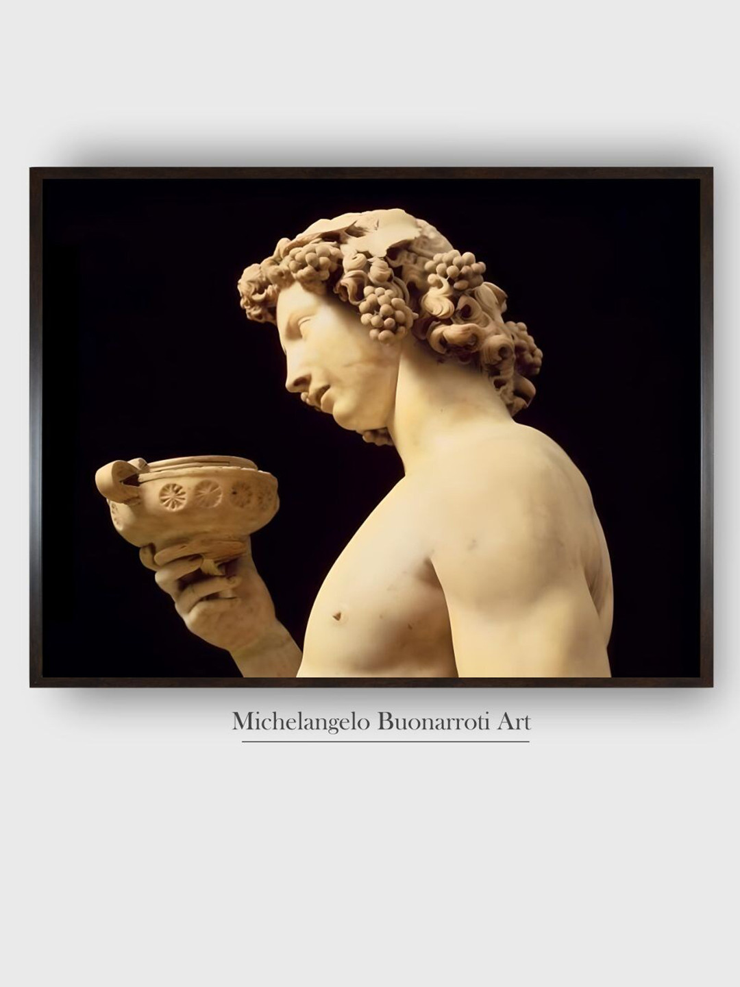 The Art House Black The Drunkenness of Bacchus Wooden Framed Canvas Painting Wall Art