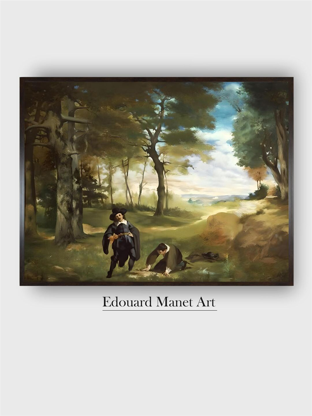 The Art House Black & Blue Les Etudiants De Salamanque Wooden Framed Painting Wall Art