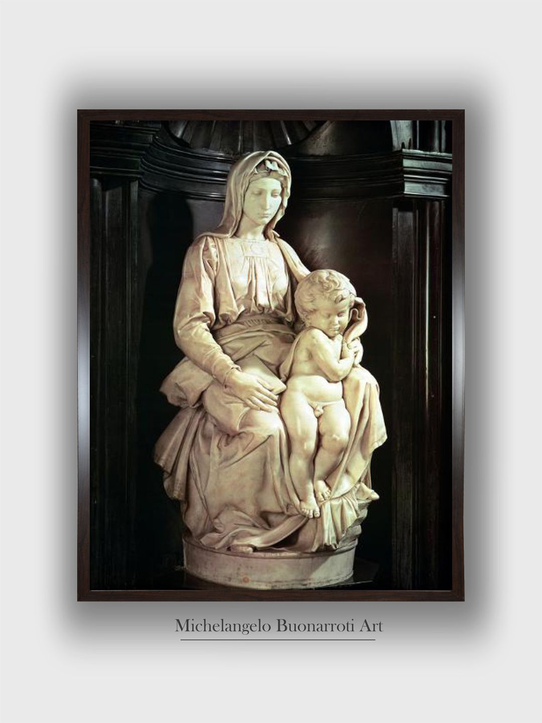 The Art House Madonna and Child Wood Wall Rectangle Paintings Wall Art - 23.6x32In