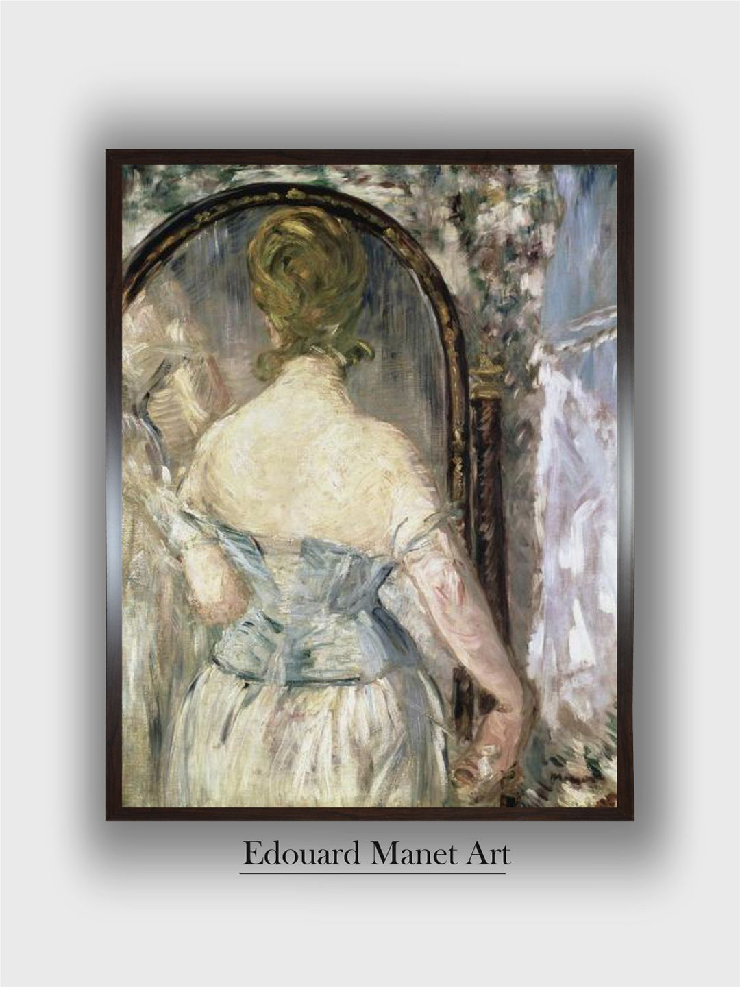 The Art House Black & White Before the Mirror Wooden Framed Painting Wall Art