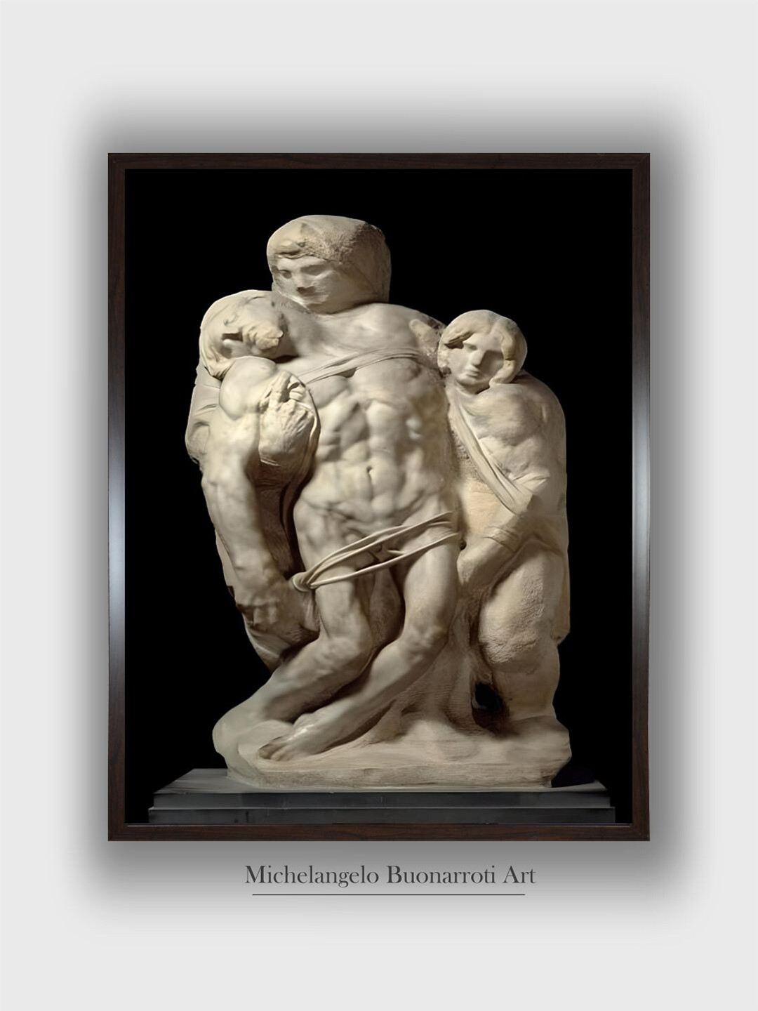 The Art House Black & White The Palestrina Pieta Wooden Framed Canvas Painting Wall Art