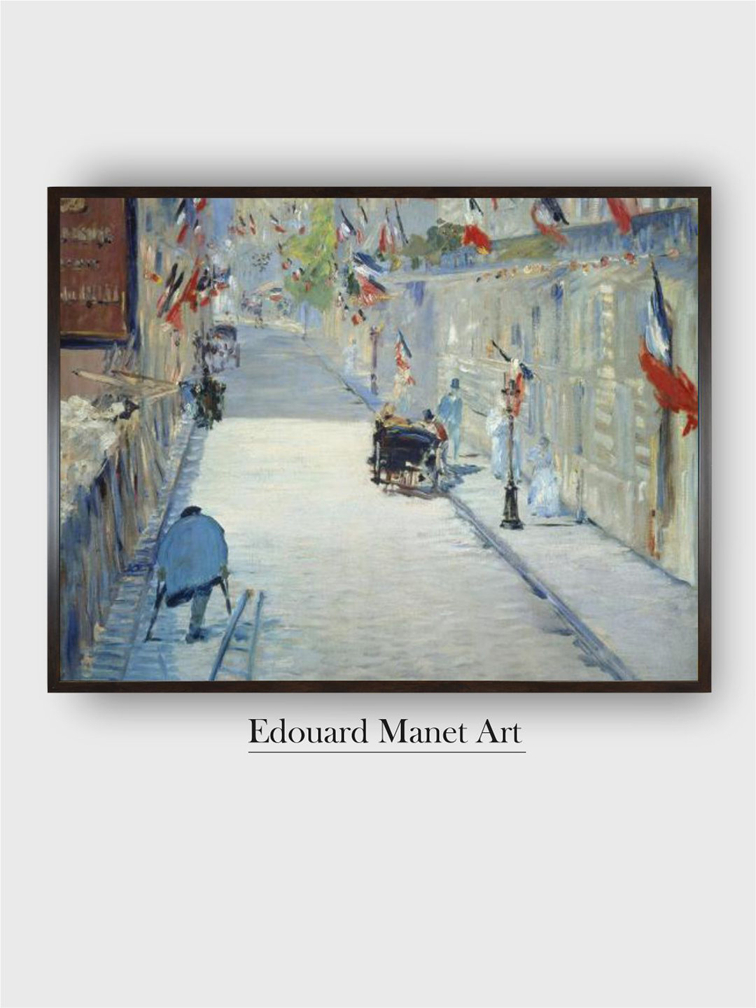 The Art House The Rue MosnierIn Paris Decorated with Flags Paintings Wall Art-40 x 30In