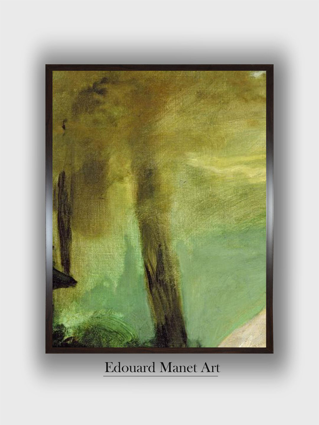 The Art House Black & Green Dejeuner Sur L'Herbe Wooden Framed Canvas Painting Wall Art