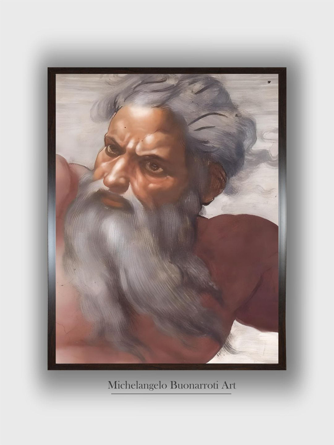 The Art House Grey & Brown Sistine Chapel Ceiling Wooden Framed Painting Wall Art