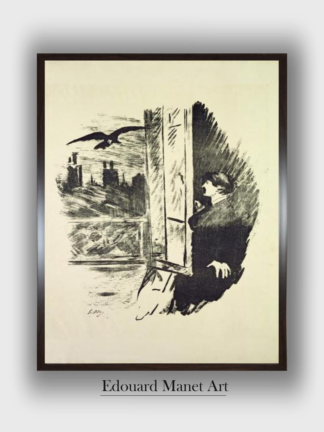The Art House The Raven Canvas Wall Rectangle Paintings Wall Art -24 x 36In