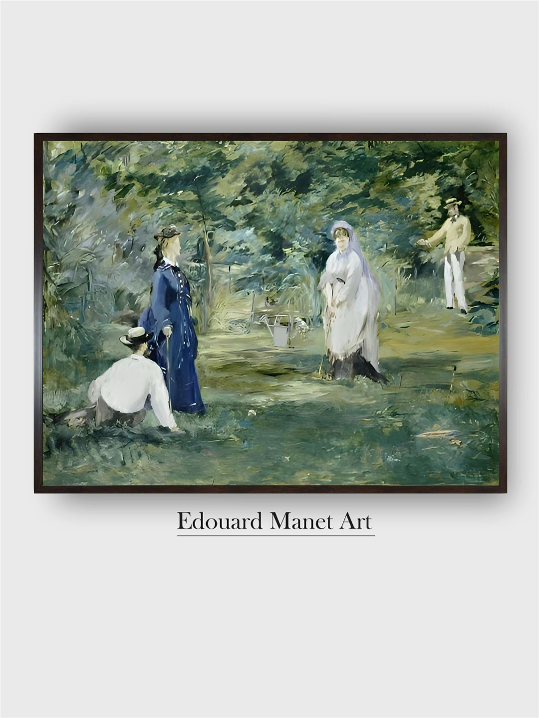 The Art House Green & Blue The Croquet Party Wooden Framed Canvas Painting Wall Art