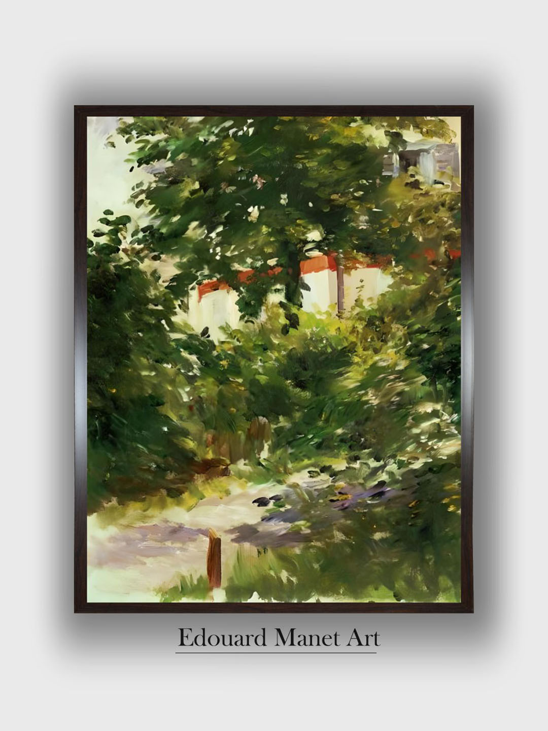 The Art House A Corner of the Garden In Rueil Wood Rectangle Paintings Wall Art - 9 x12 In