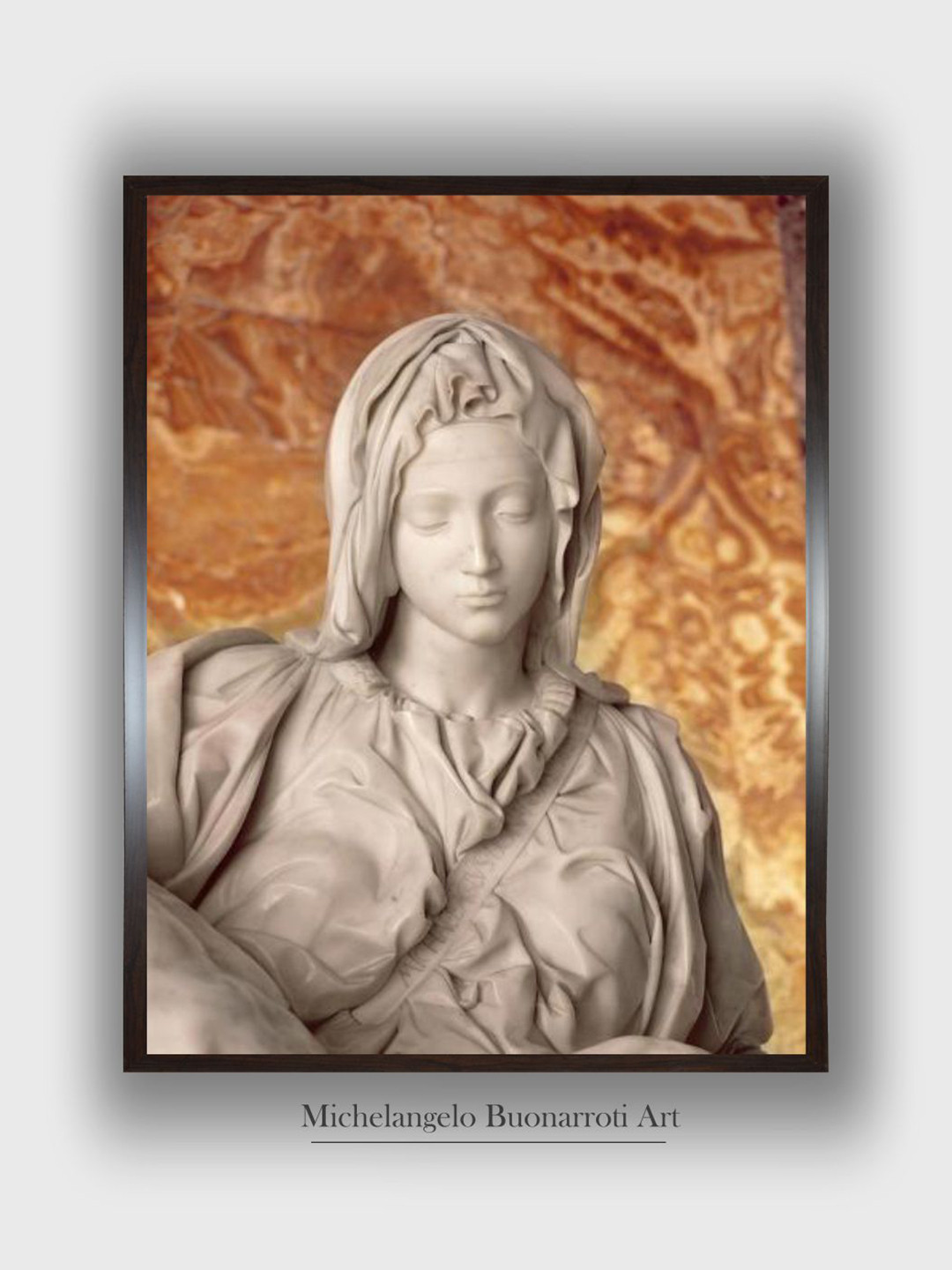 The Art House Orange & Off White Pieta Wooden Framed Painting Wall Art