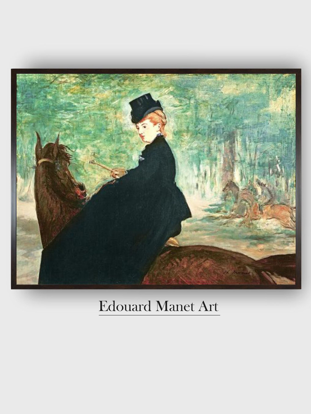 The Art House Black & Green The Horsewoman Wooden Framed Painting Wall Art