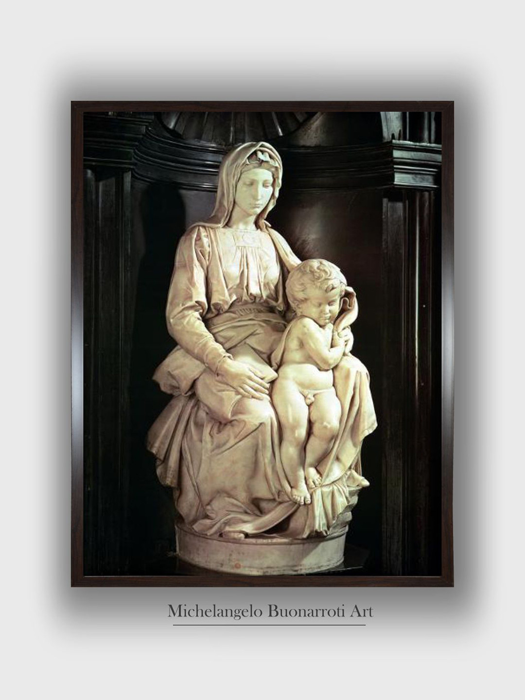 The Art House Black & White Madonna and Child Wooden Framed Painting Wall Art