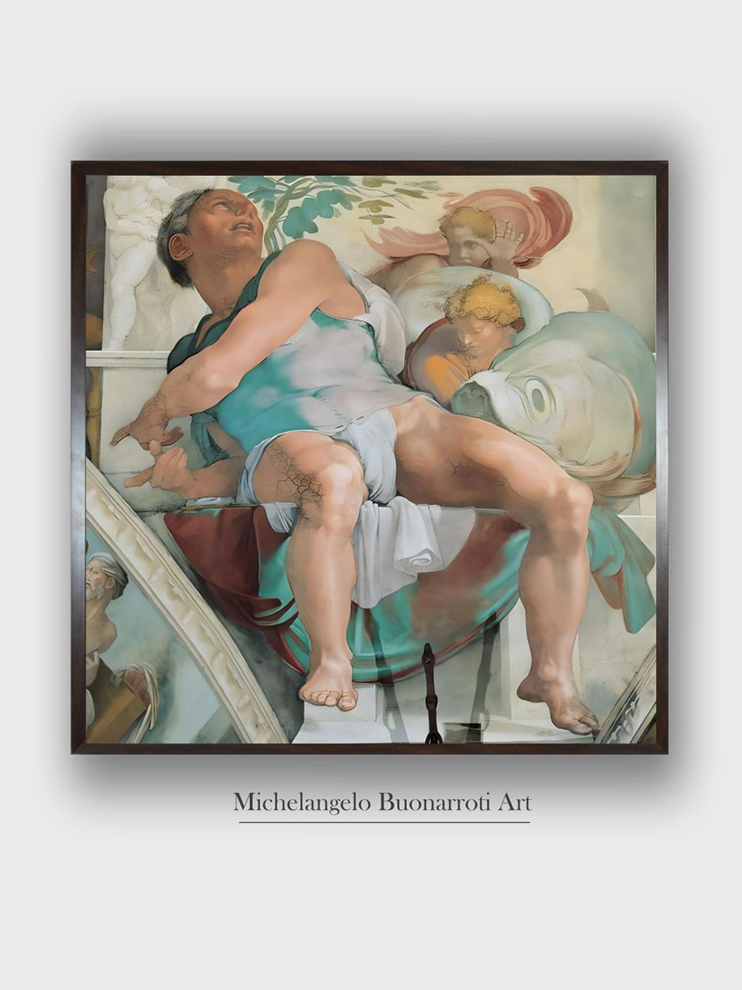 The Art House Sistine Chapel Ceiling, Prophet Jonah Canvas Paintings Wall Art -24 x 24 In