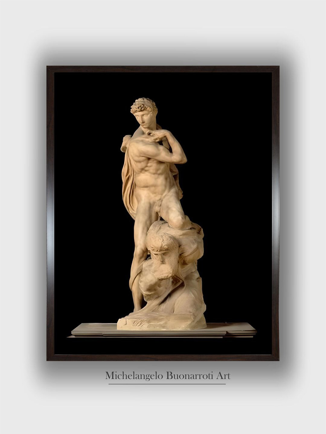 The Art House Black & Cream-Coloured The Genius of Victory Wooden Canvas Painting Wall Art