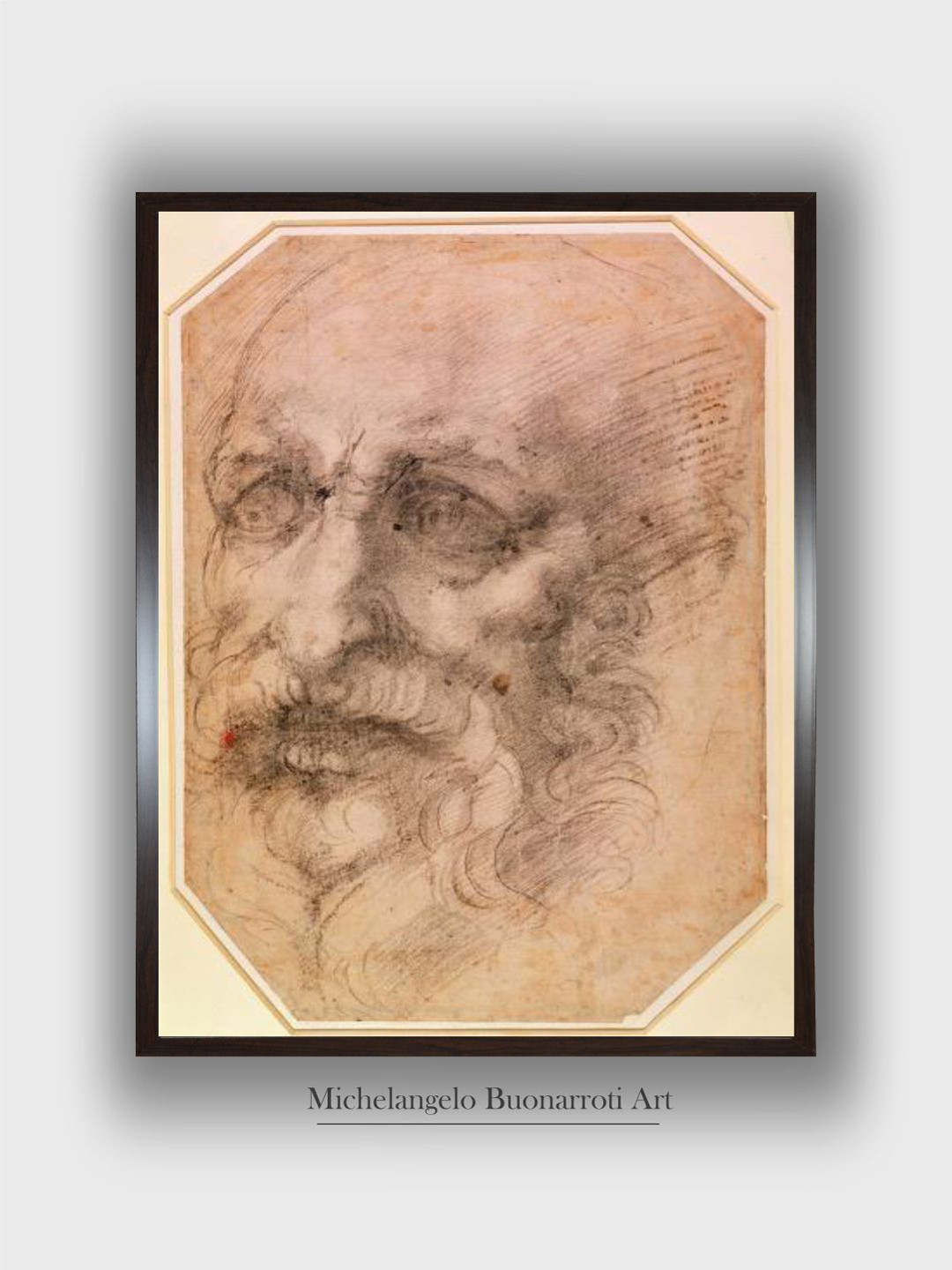 The Art House Black Portrait of a Bearded Man Wooden Framed Canvas Painting Wall Art