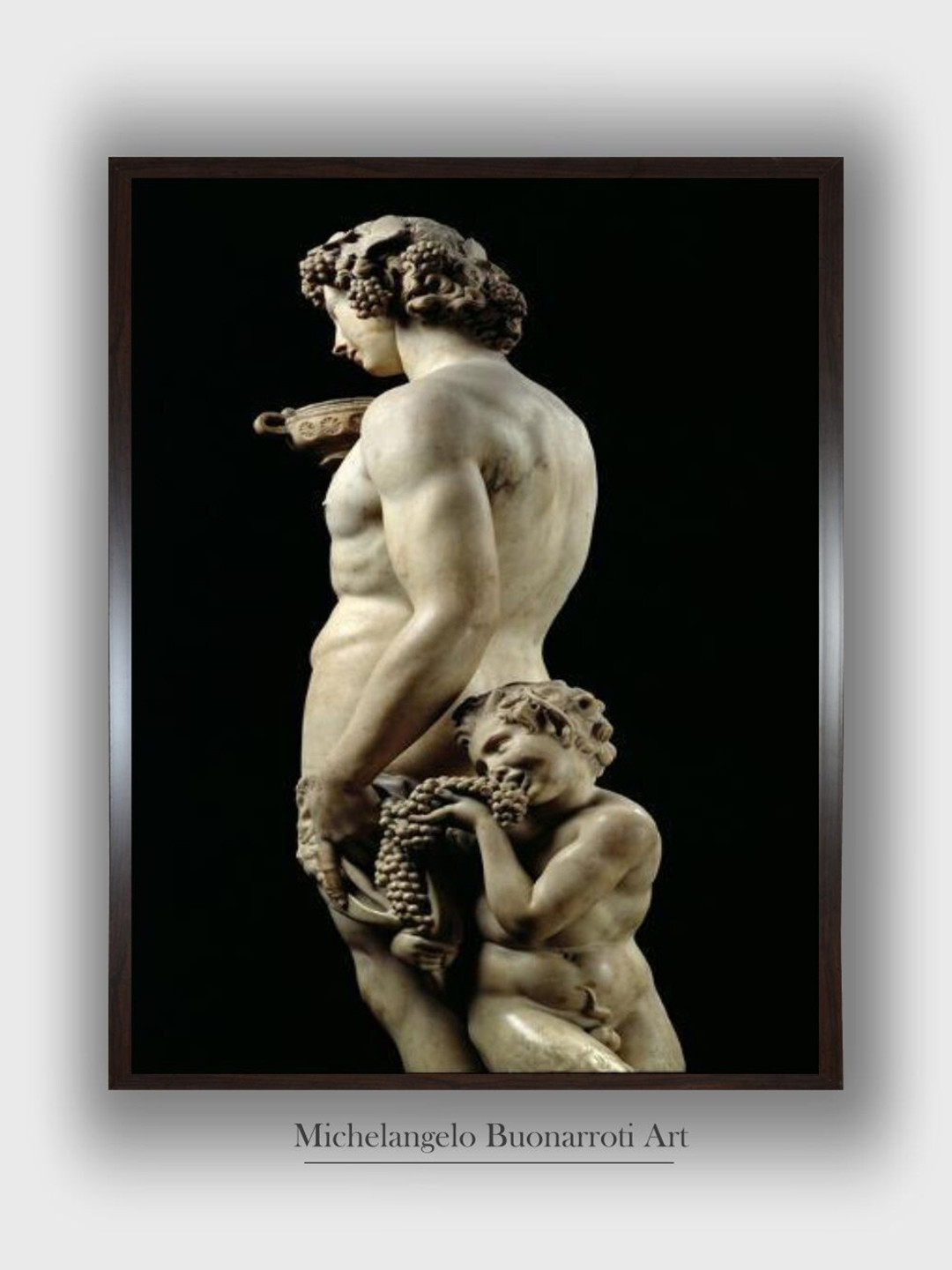 The Art House Black The Drunkenness of Bacchus Wooden Framed Canvas Painting Wall Art
