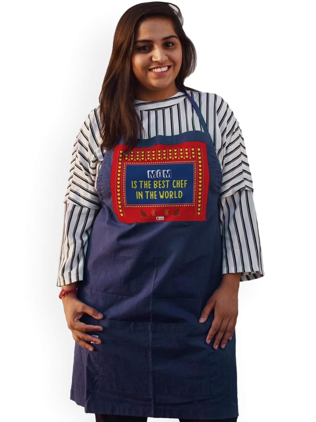 Indigifts Purple & Red Mothers Printed Cotton Aprons