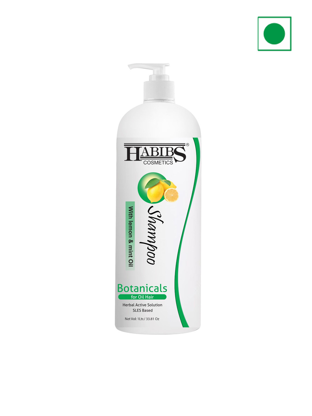HABIBS Botanicals Shampoo with Lemon & Mint Oil - 1 L
