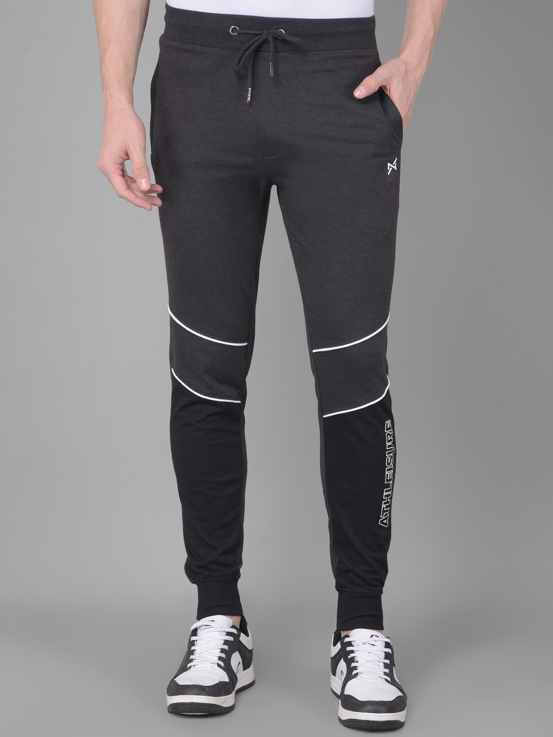 Force NXT Men's Super Combed Cotton Colorblocked Joggers