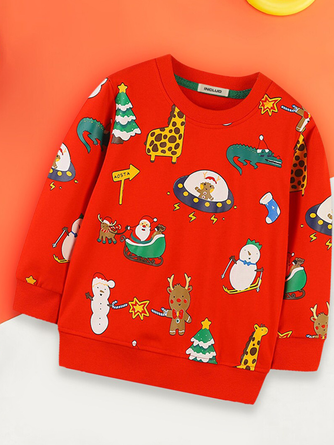 INCLUD Boys Conversational Printed Pullover