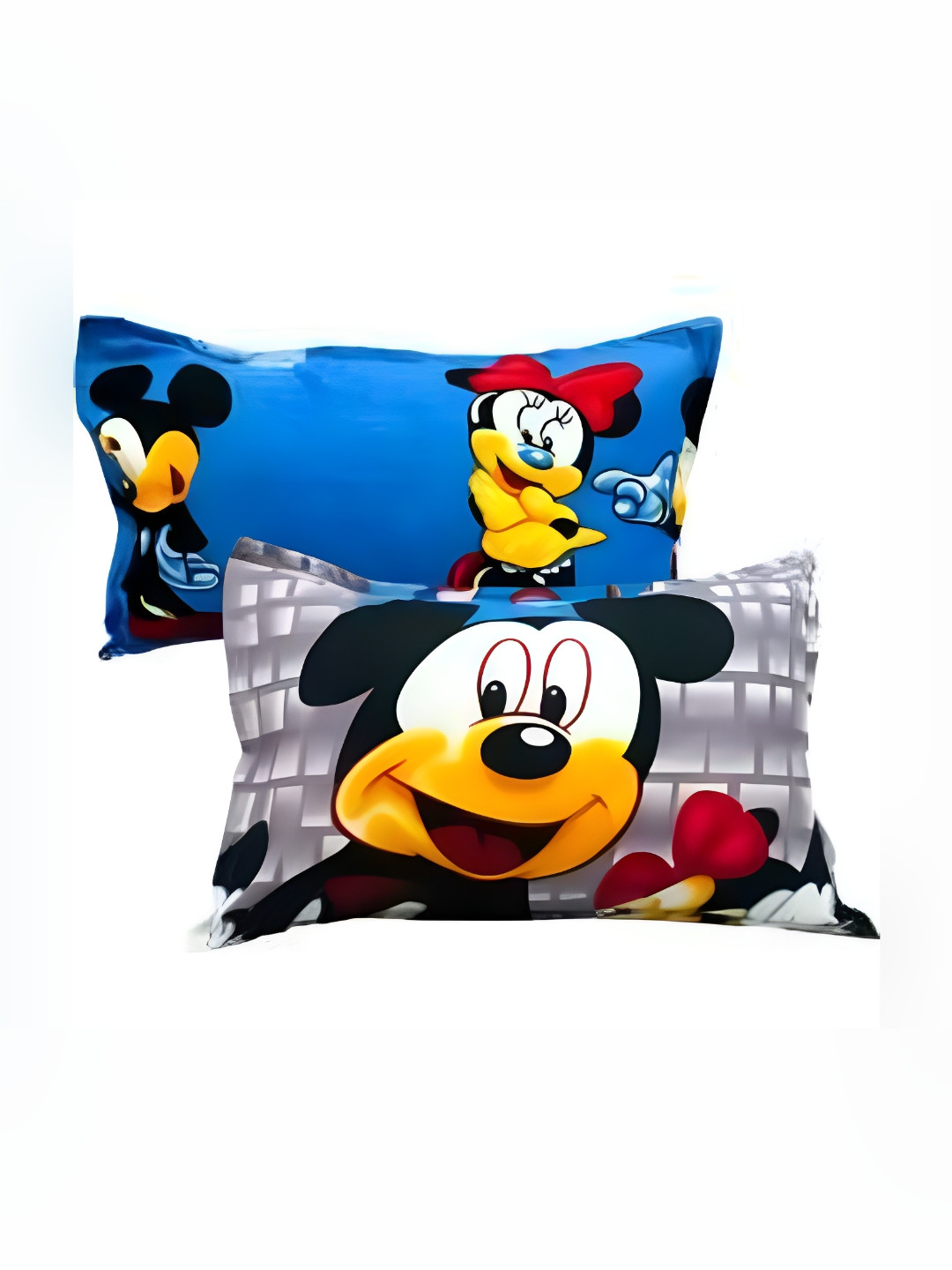 Supreme Home Collective Blue 2 Pieces Self Design Pure Cotton Rectangle Pillow Covers