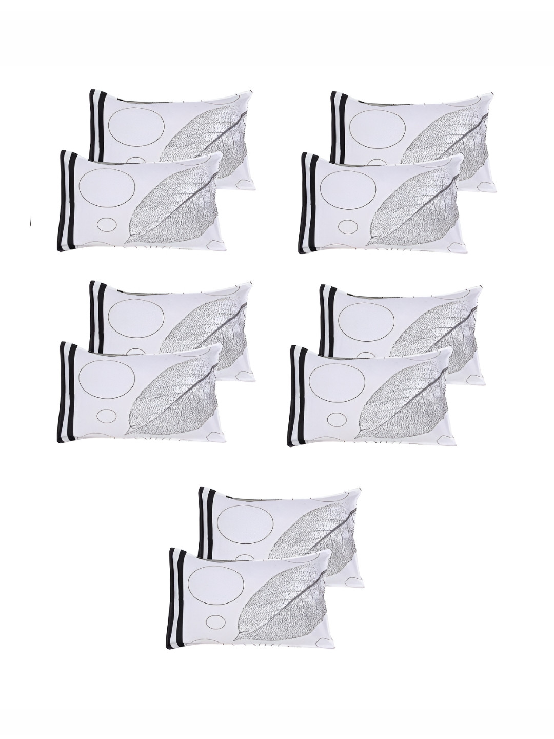 Supreme Home Collective Grey Abstract Printed 10 Pcs Cotton Rectangle Pillow Covers