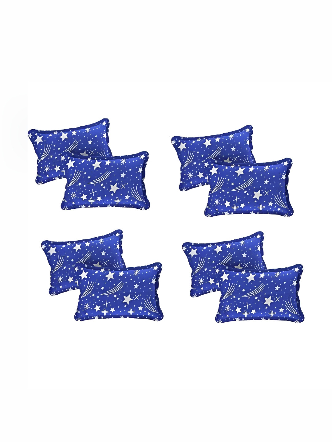 Supreme Home Collective Blue 8 Pieces Abstract Pure Cotton Rectangle Pillow Covers