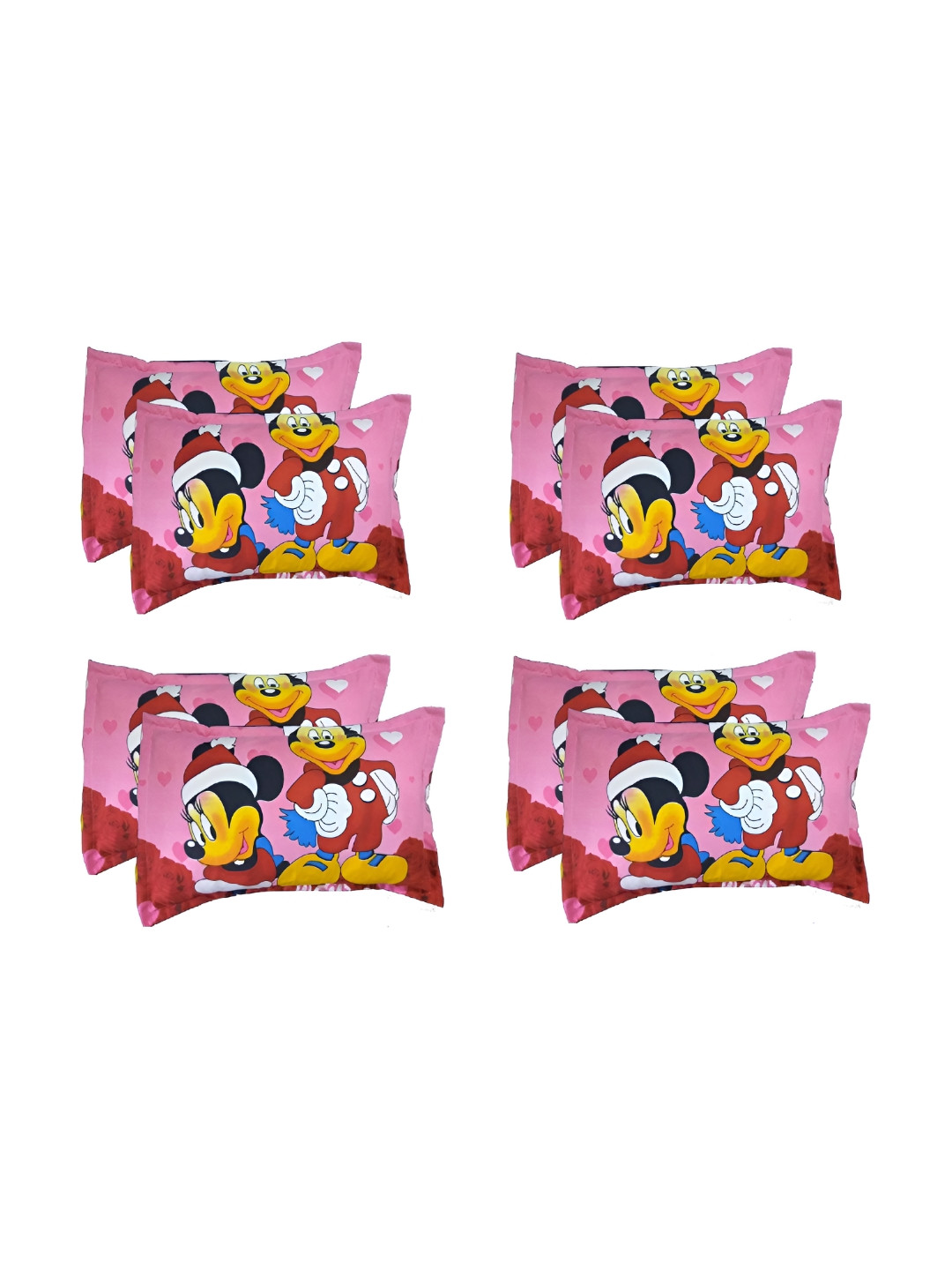 Supreme Home Collective Pink 8 Pieces Abstract Pure Cotton Rectangle Pillow Covers