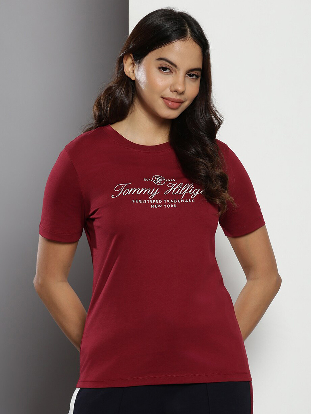 Tommy Hilfiger Women Burgundy T-shirt