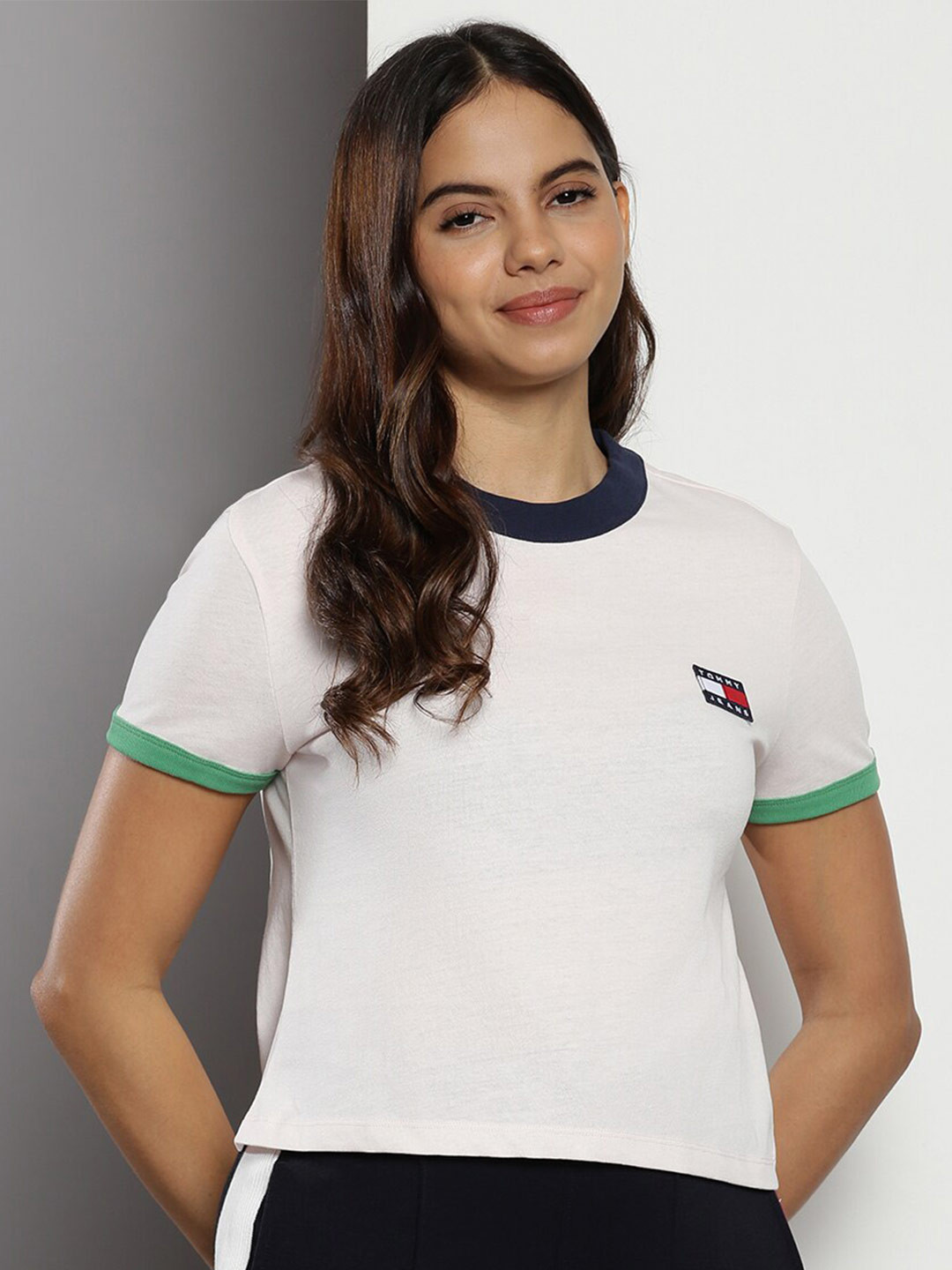 Tommy Hilfiger Women Pink High Neck T-shirt
