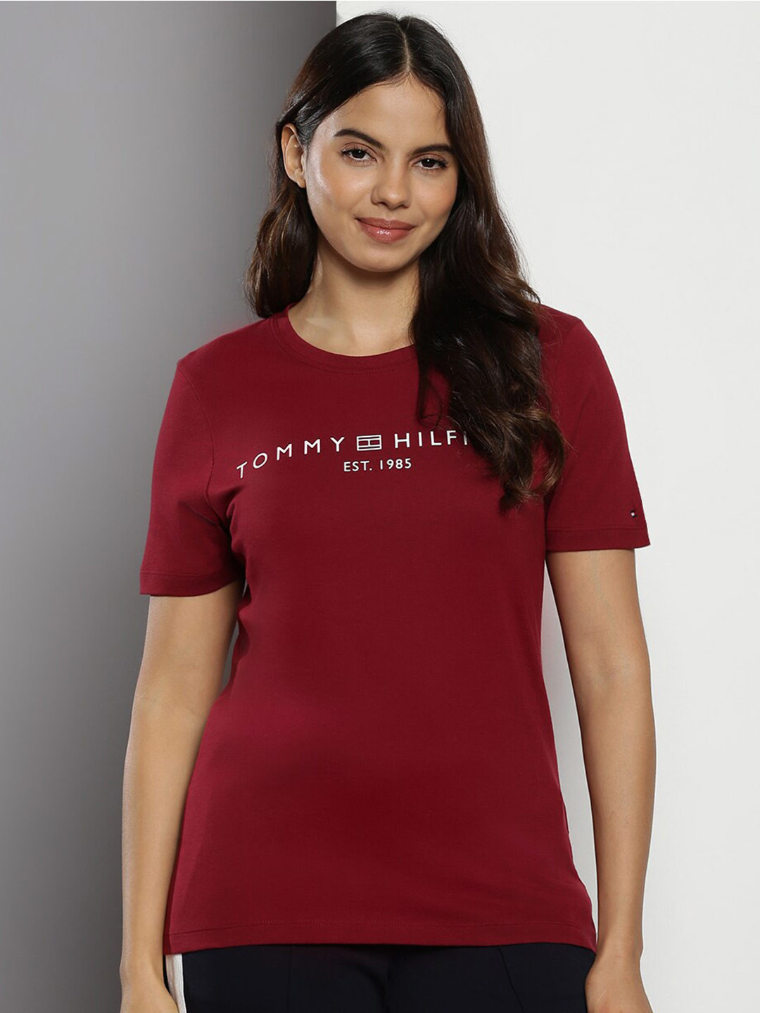 Tommy Hilfiger Women Maroon T-shirt