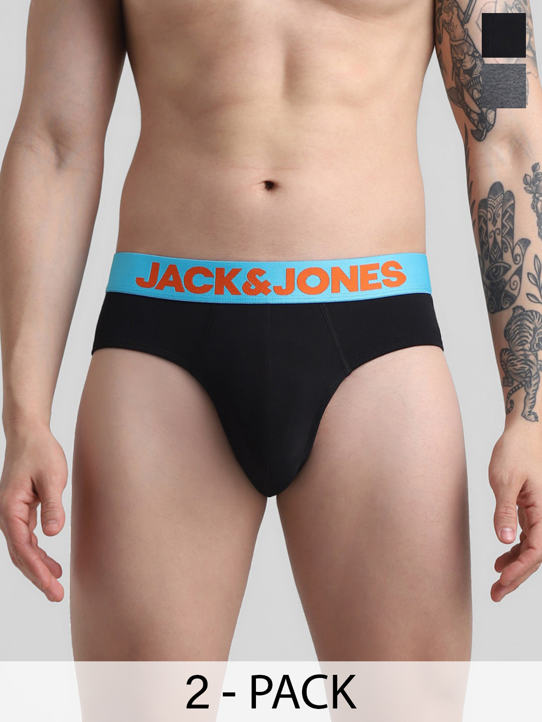 Jack & Jones Pack Of 2 Mid-Rise Basic Briefs 1353957006