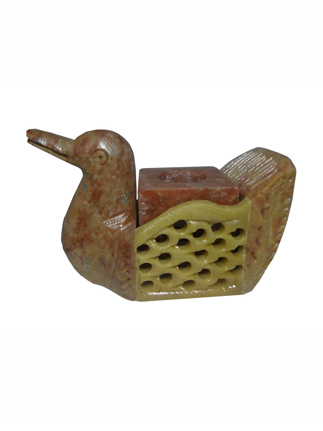 Avinash Handicrafts Beige Textured Duck shape Candle Holder