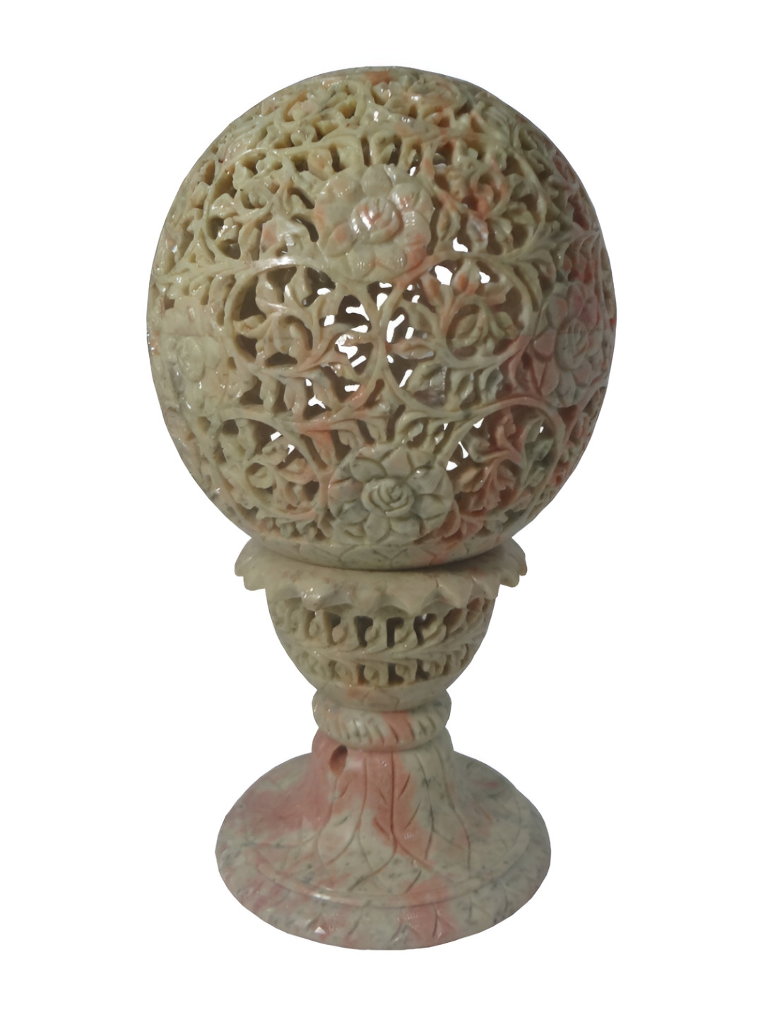 Avinash Handicrafts Beige Textured Stoneware Candle Holder