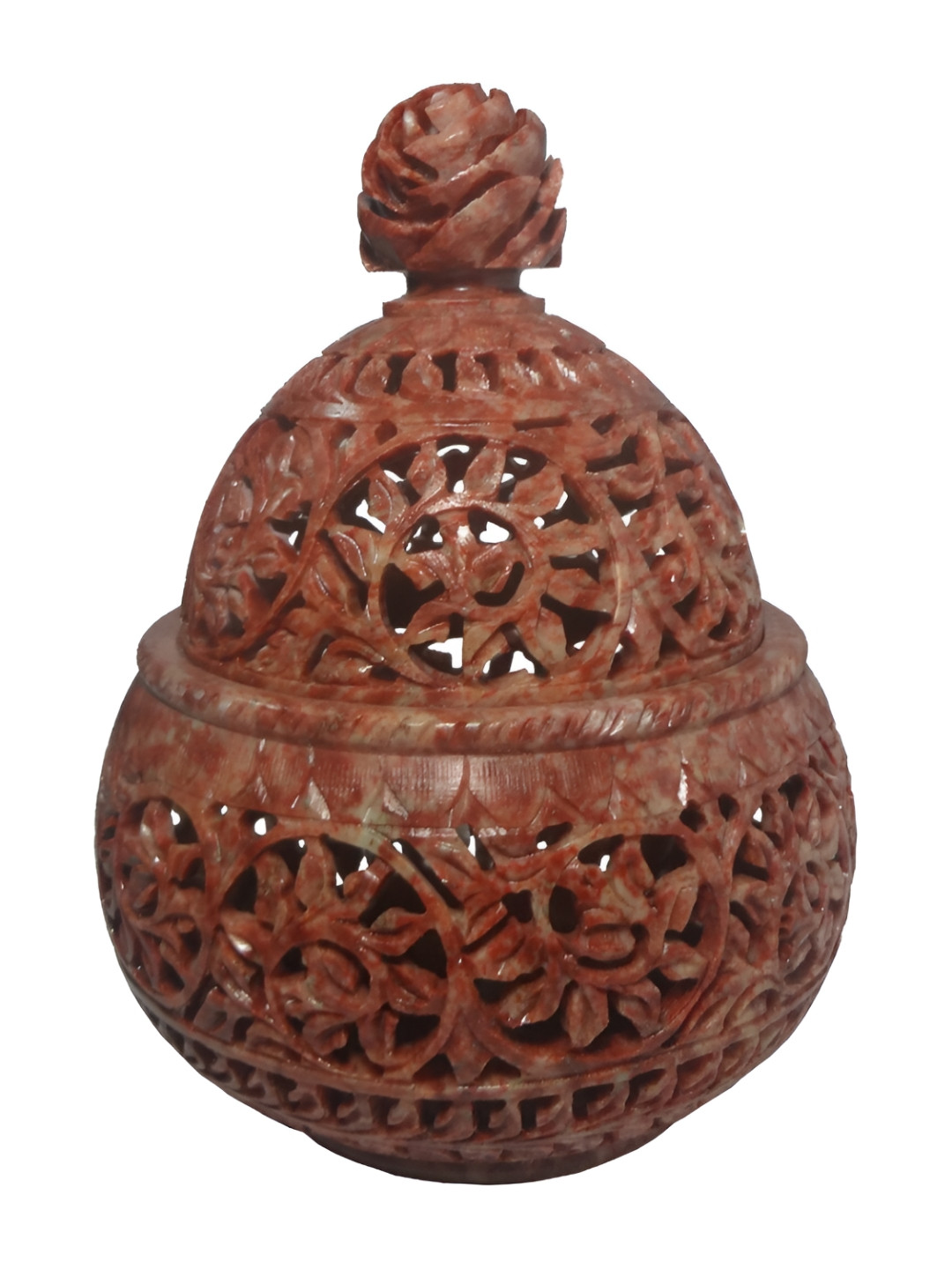 Avinash Handicrafts Brown Textured Stoneware Haandi Shape Candle Holder