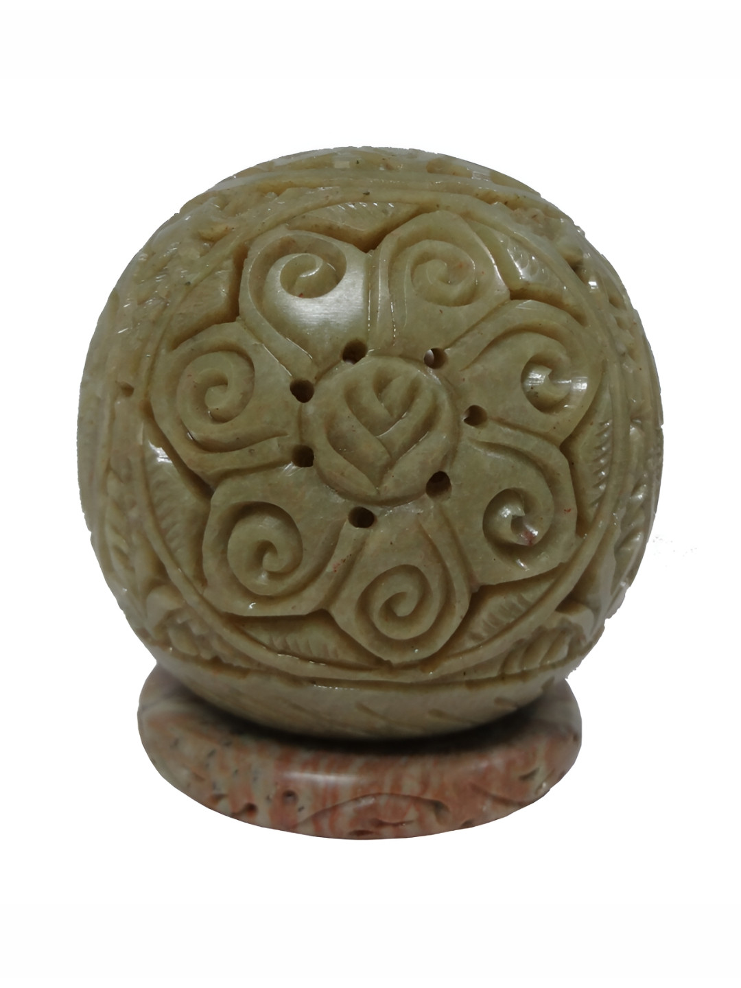 Avinash Handicrafts Beige Textured Ball shape Candle Holder