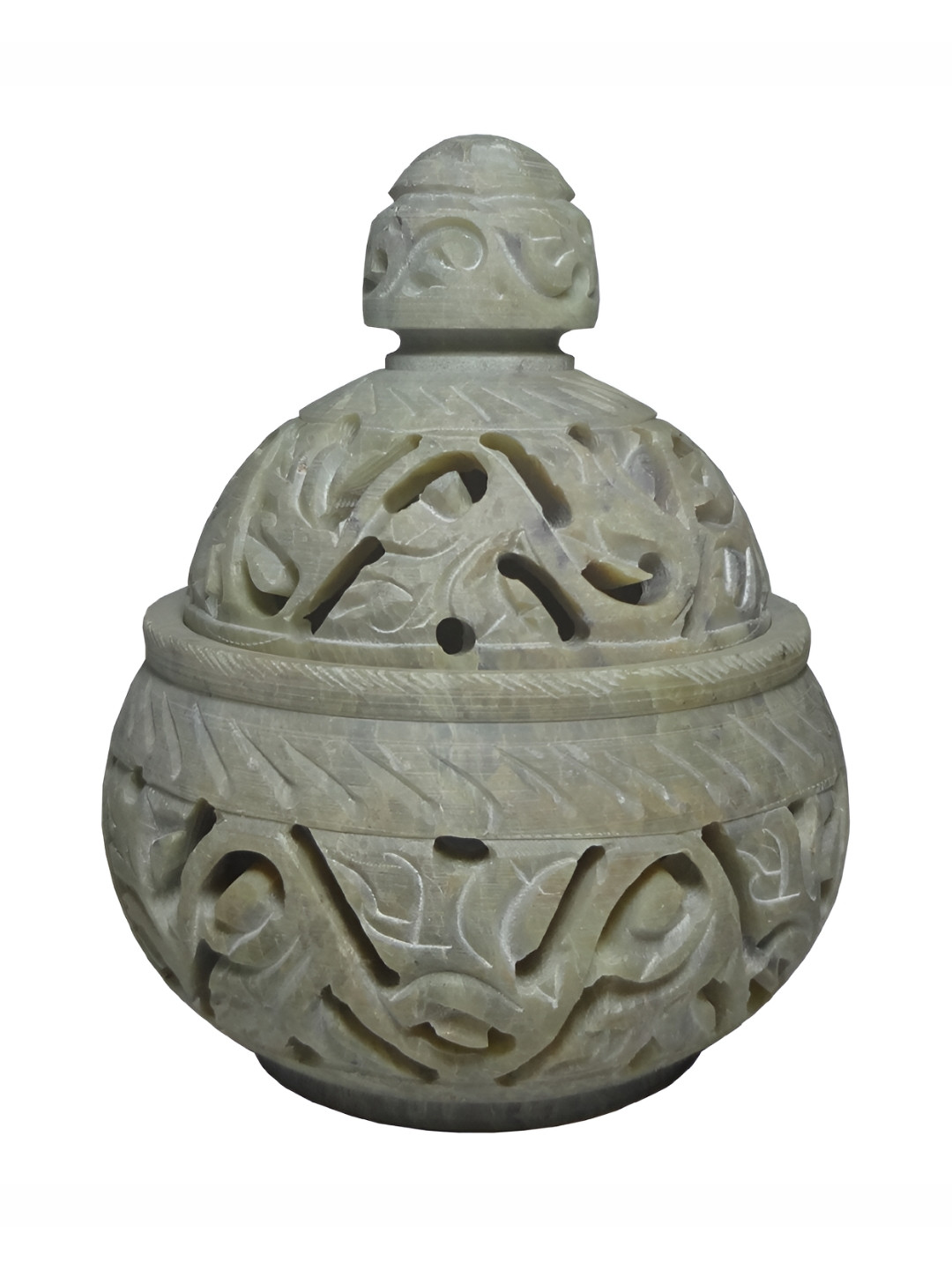 Avinash Handicrafts Beige Textured Stoneware Haandi Shape Candle Holder