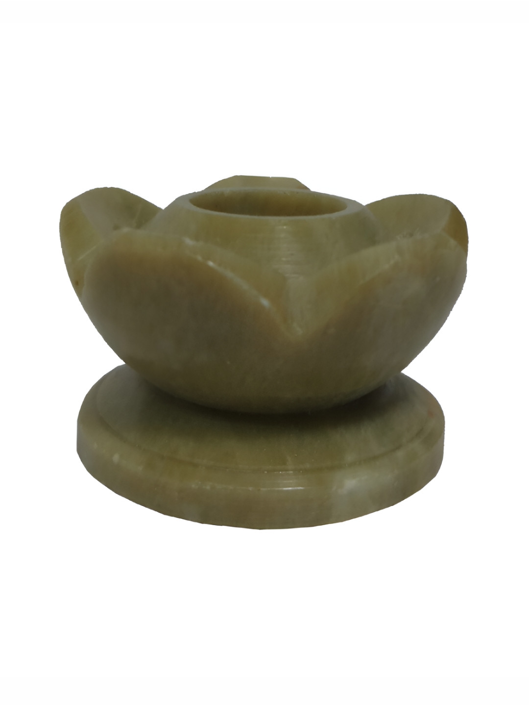 Avinash Handicrafts Beige Stoneware Flower Shape Candle Holder