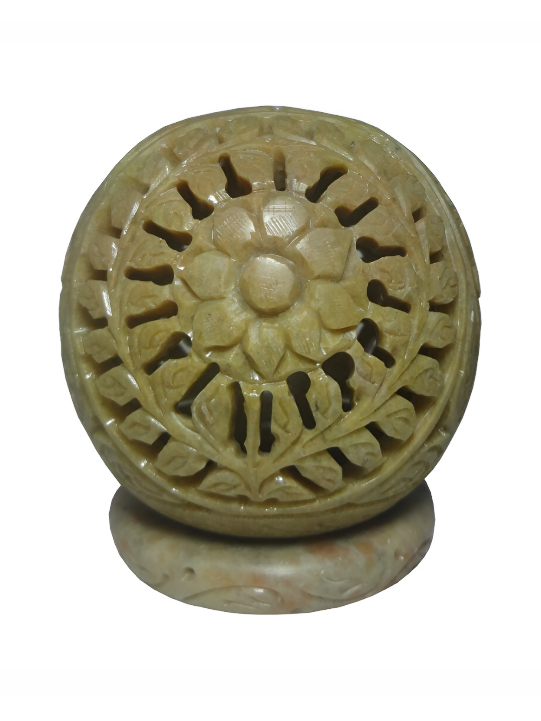 Avinash Handicrafts Beige Textured Ball shape Candle Holder