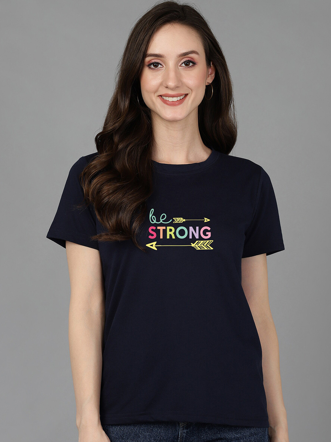 Adyavastram strong Typography Printed Cotton T-shirt