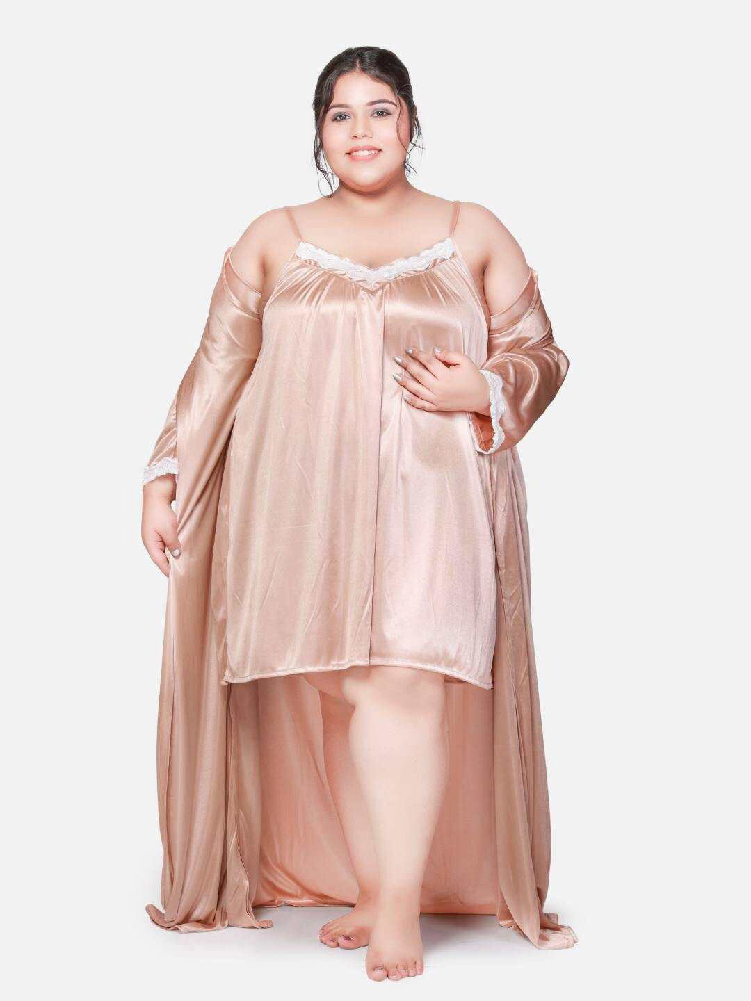 Klamotten Plus Size Maxi Nightdress With Robe