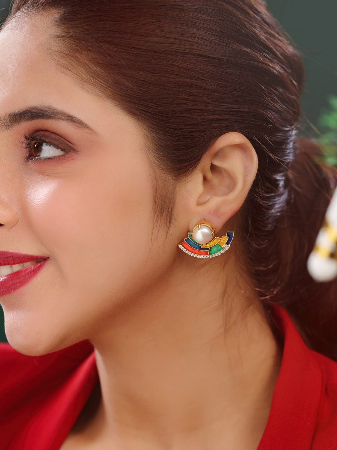 Kicky And Perky Gold Plated 925 Sterling Silver Stud Earrings