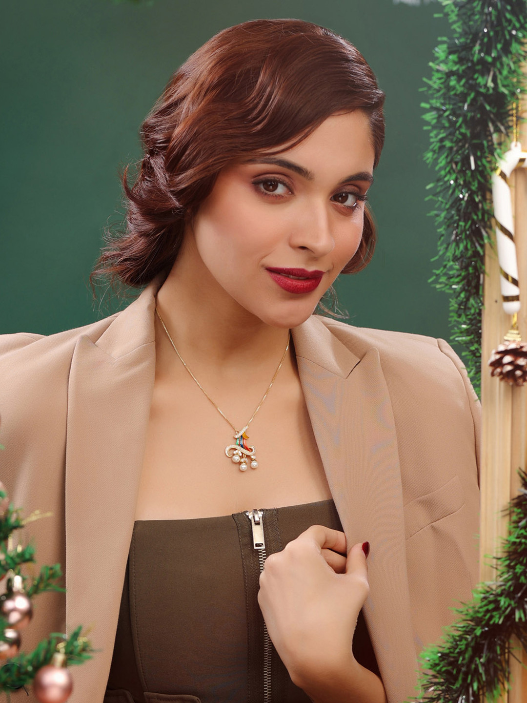 Kicky And Perky Gold Plated Sterling Silver Pendant With Chain