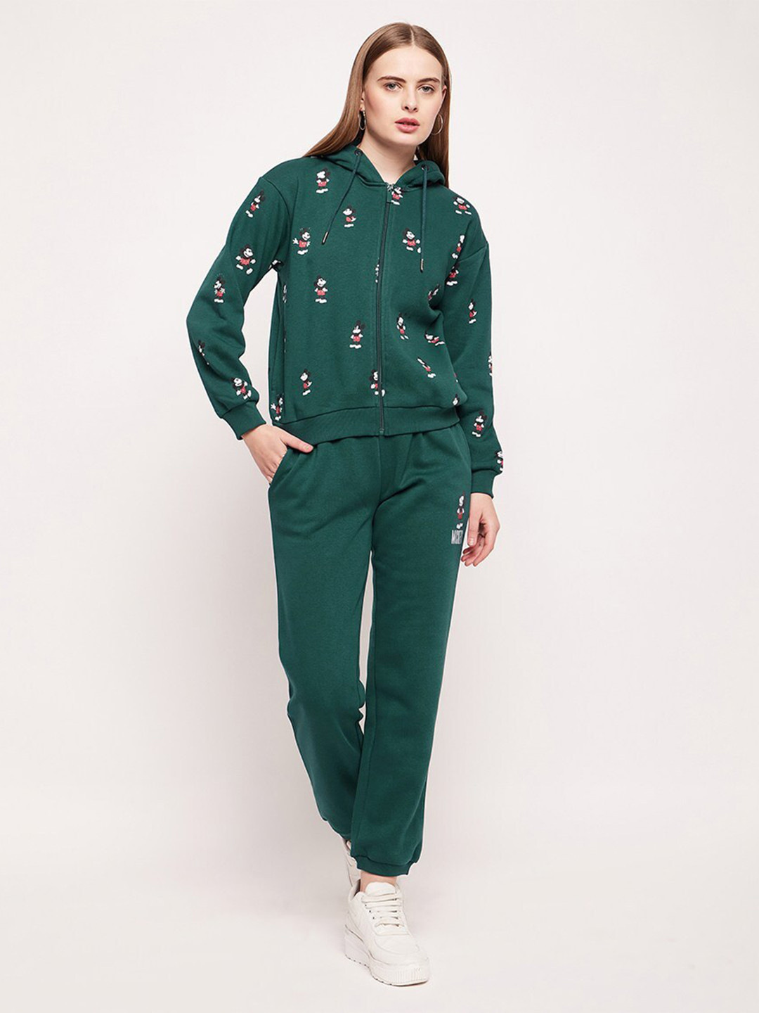 CAMLA Mickey Mouse Printed Hooded Long Sleeves Sweatshirt With Joggers