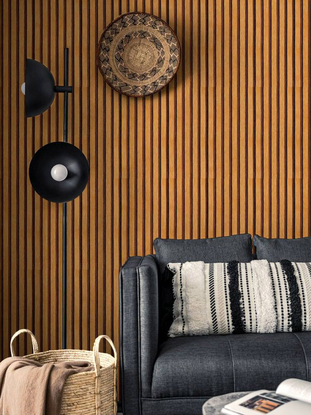 Jaamso Royals Brown Stripe Peel & Stick Wallpaper Decals & Stickers