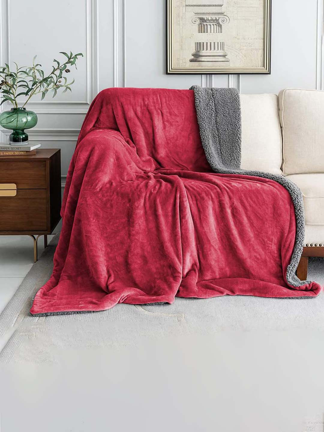 bsb home Red & Grey Heavy Single Bed Winter Blanket