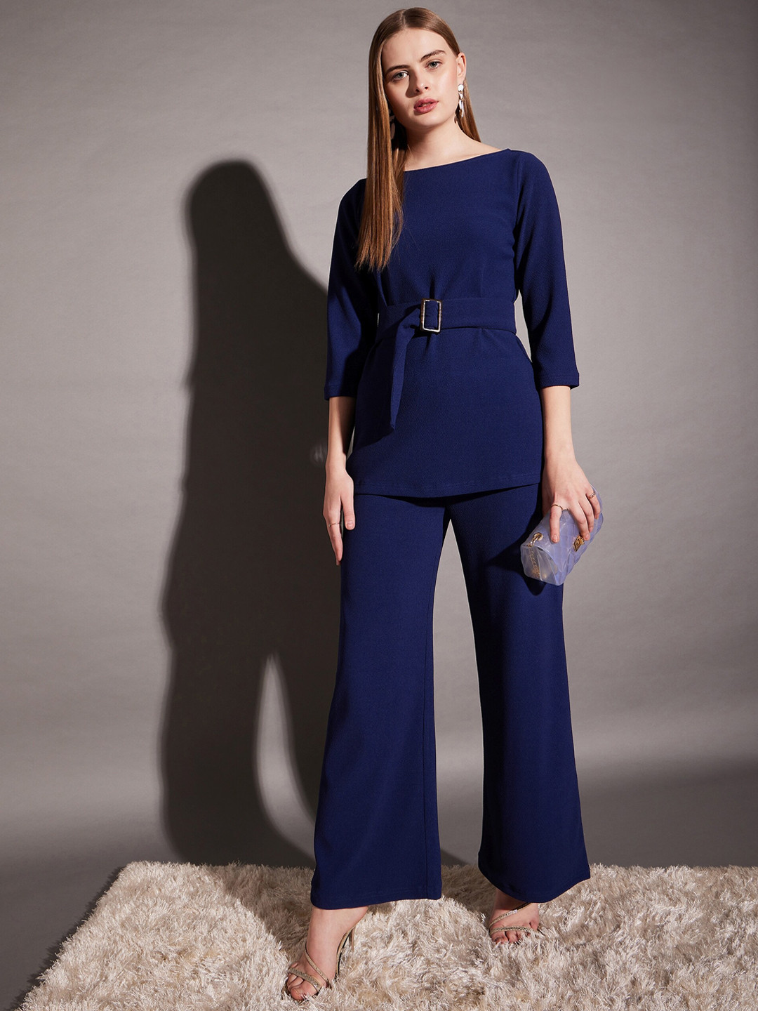 MABISH by Sonal Jain Boat Neck Belted Tunic With Palazzo