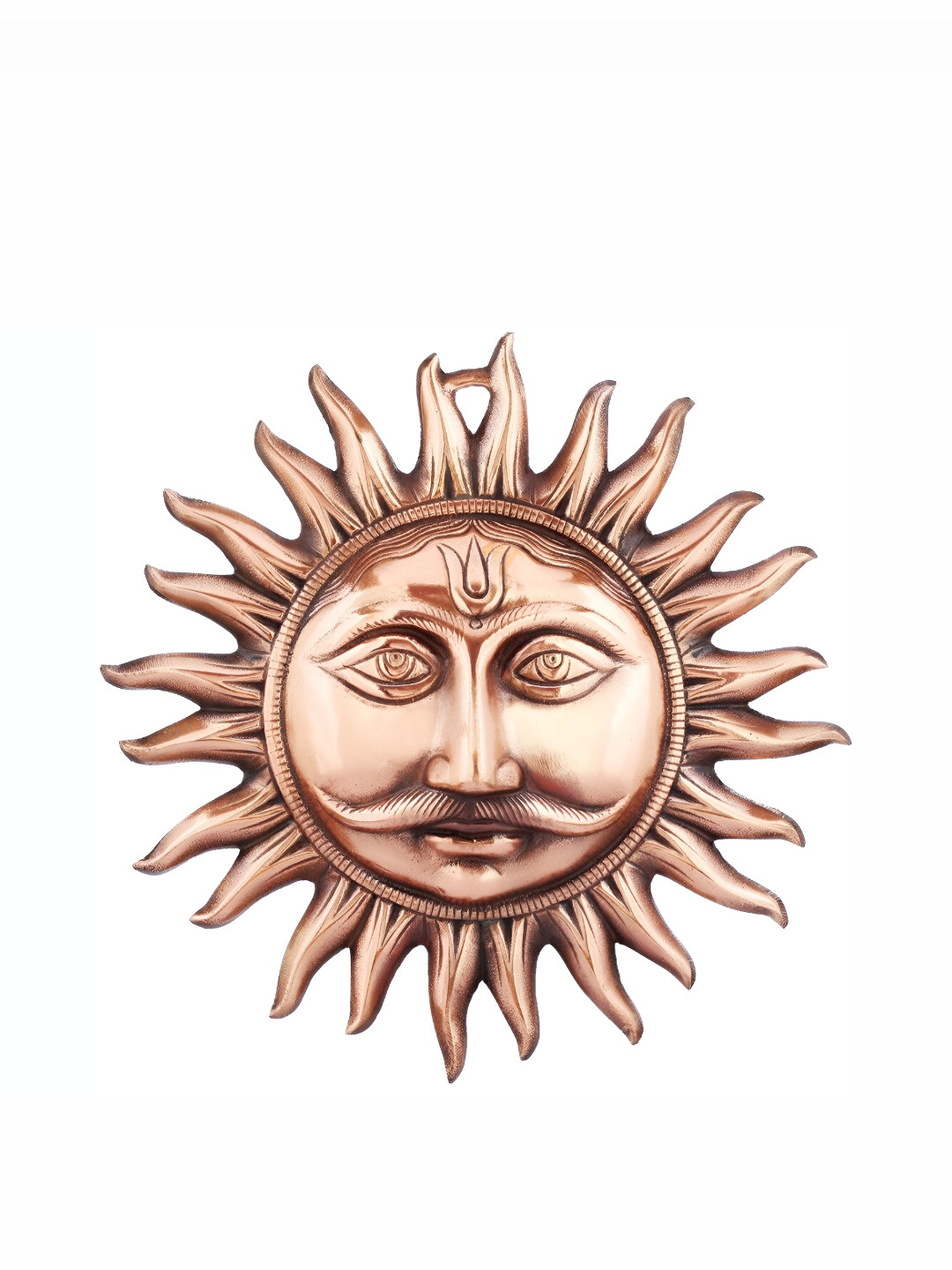 Navyaksh Vastu Wall Sun Metallic Copper Prayer Room Hand Made Small Showpiece - 3.1 Inches