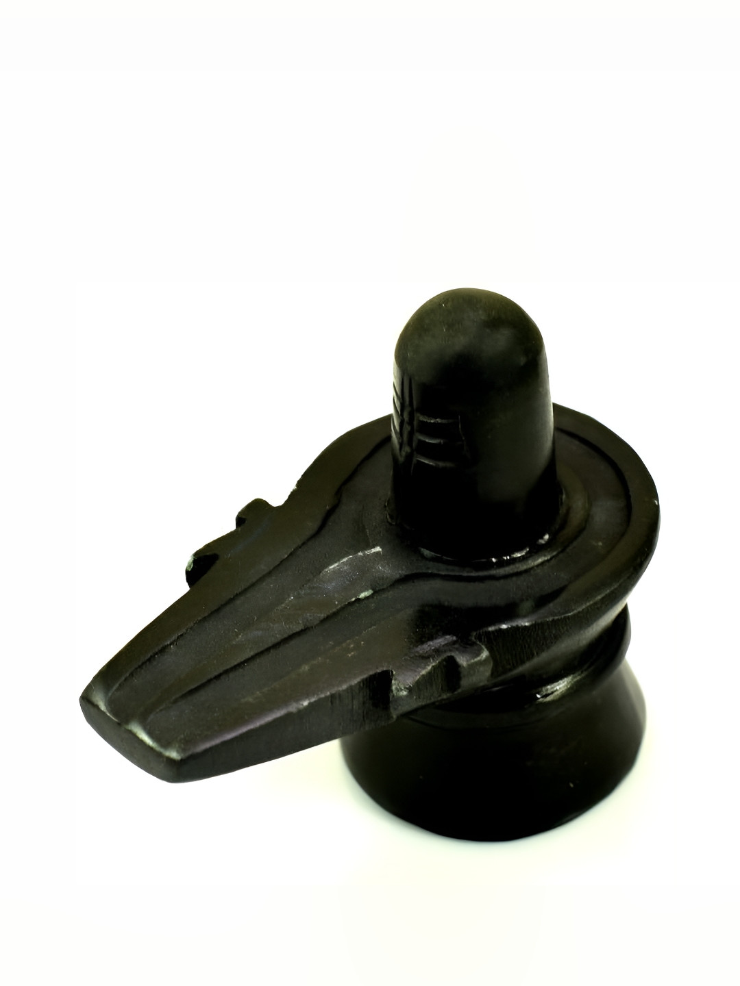 Navyaksh Shivling Black Marble Glossy Prayer Room Small Showpiece - 3.1 Inches